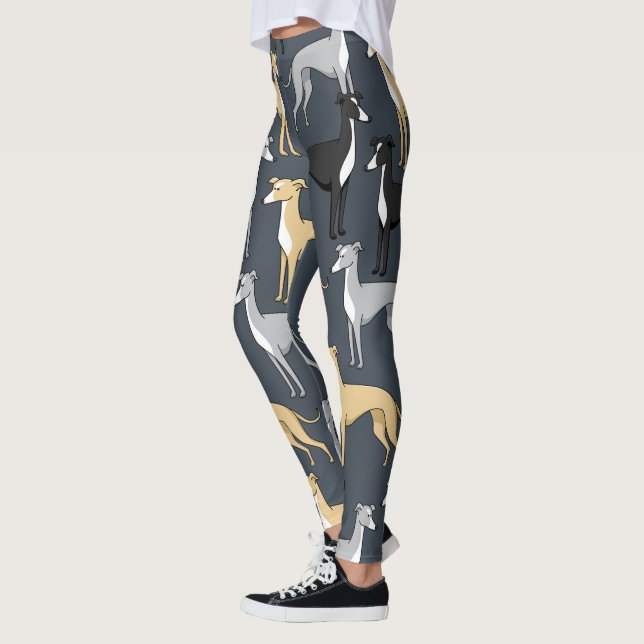Italian Greyhound Dog Leggings printed. (Left)
