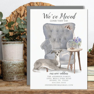 Italian Greyhound Dog Moving Announcement