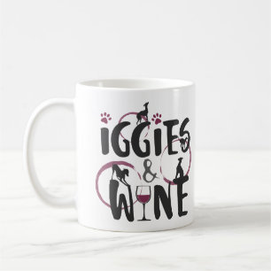 Italian Greyhound Dog owner Wine lover Funny text Coffee Mug