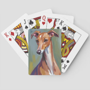 Italian Greyhound   Dog Painting Pet Poker Cards