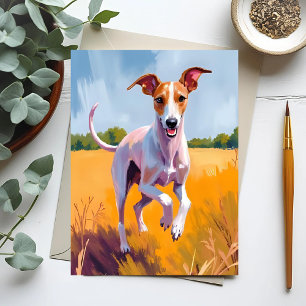 Italian Greyhound Dog Painting Postcard