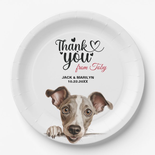 Italian Greyhound Dog Paper Plates (Front)