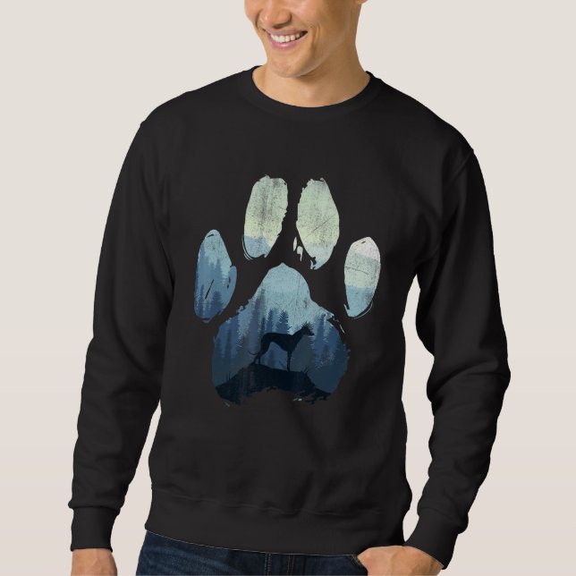 Italian Greyhound Dog Paw Mom Dad Mountains Sweatshirt (Front)