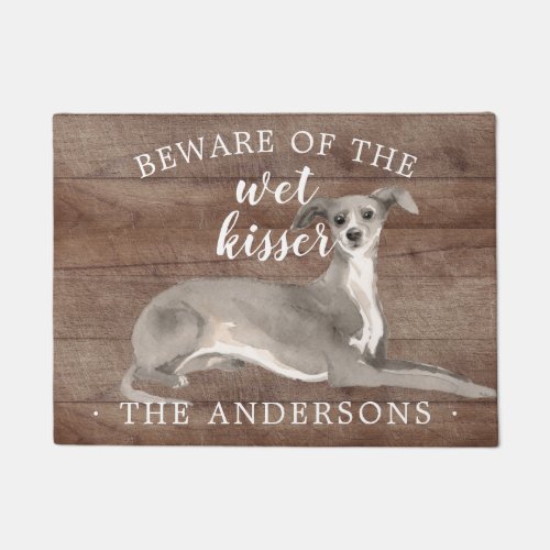 Italian Greyhound Dog Personalized Door Mat