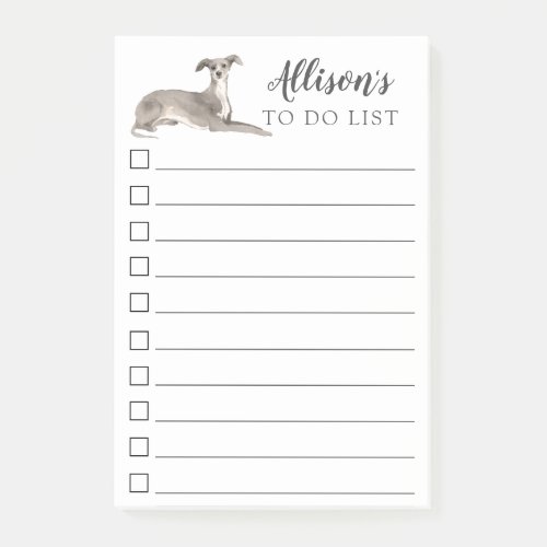 Italian Greyhound Dog Personalized To Do List Post_it Notes
