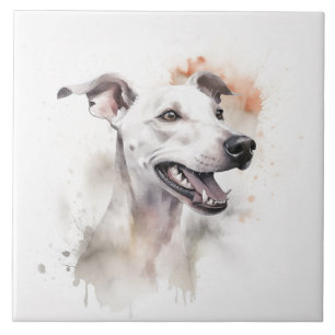 Italian Greyhound Dog Pet, Watercolor Ceramic Tile