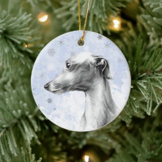 Italian Greyhound dog portrait Personalized text