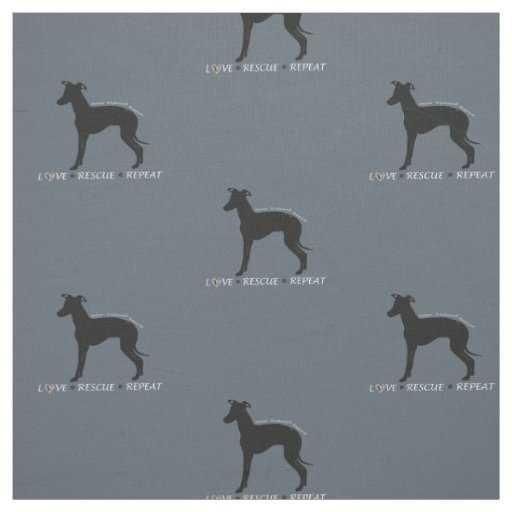 Italian Greyhound Dog  Rescue Fabric Iggy