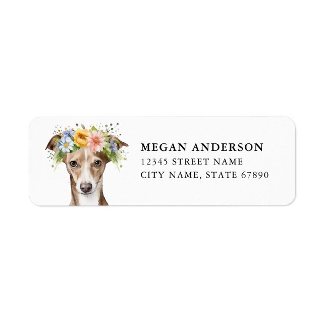 Italian Greyhound Dog Return Address Labels (Front)