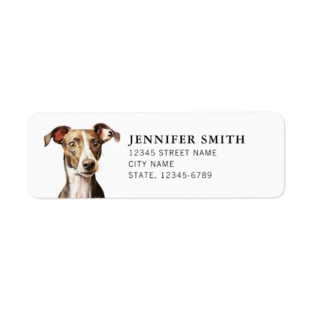Italian Greyhound Dog Return Address Labels (Front)