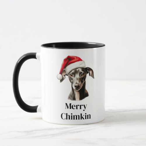 Italian Greyhound Dog Santa Hat Christmas Mug
