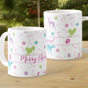 Italian Greyhound Dog silhouette Christmas pattern Coffee Mug