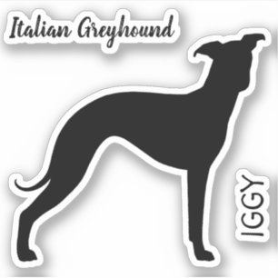 Italian Greyhound Dog Silhouette Iggy Vinyl Sticker