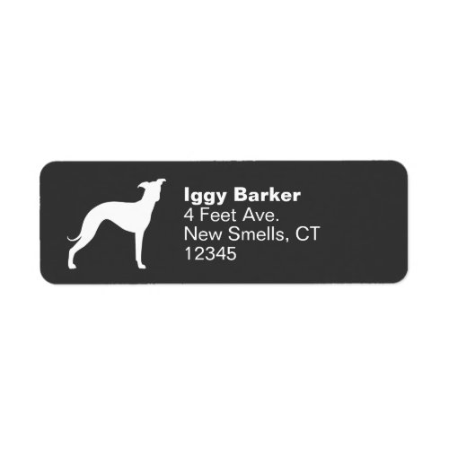 Italian Greyhound Dog Silhouette Return Address Label