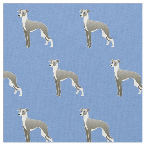 Italian Greyhound Dog Silhouette Tiled - Basic Fabric