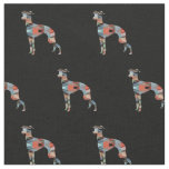 Italian Greyhound Dog Silhouette Tiled - Plaid Fabric