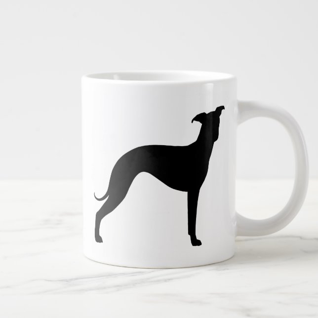 Italian Greyhound Dog Silhouettes Iggies Giant Coffee Mug (Right)