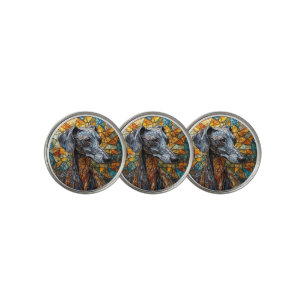 Italian Greyhound dog Stained Glass Art Golf Ball Marker