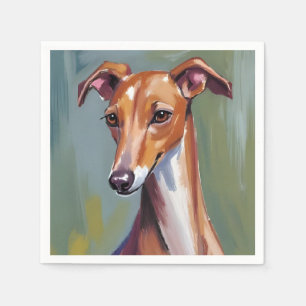 Italian Greyhound   Dog Watercolor Painting Napkins