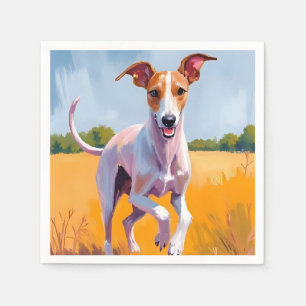 Italian Greyhound   Dog Watercolor Painting Napkins
