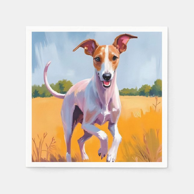 Italian Greyhound | Dog Watercolor Painting Napkins (Front)