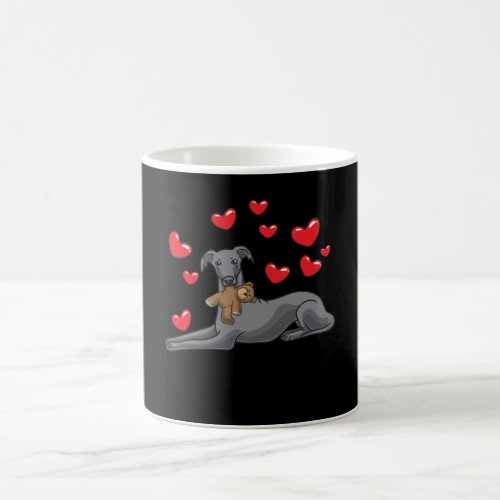 Italian Greyhound Dog With Stuffed Animal Coffee Mug