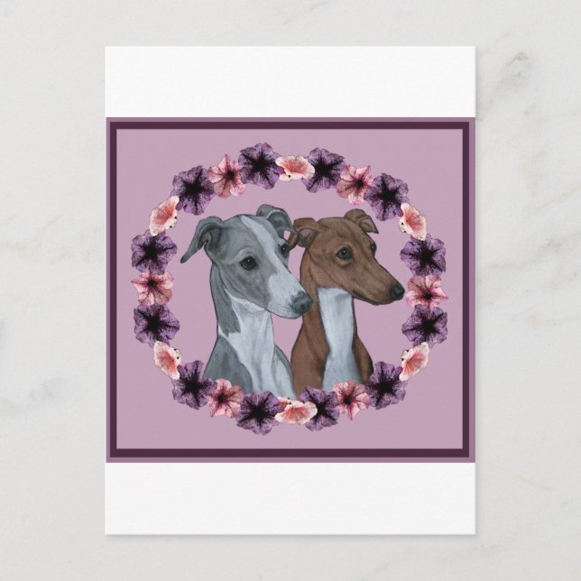 ITALIAN GREYHOUND DUO POSTCARD (Front)