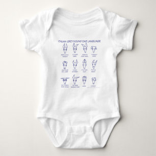Italian Greyhound Ear Language Baby Bodysuit
