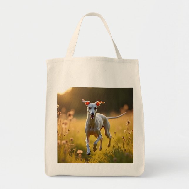 Italian Greyhound Elegant Grocery Tote Bag (Front)
