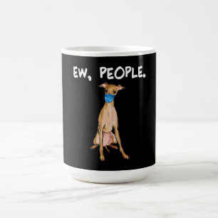 italian greyhound ew people dog wearing face mask coffee mug