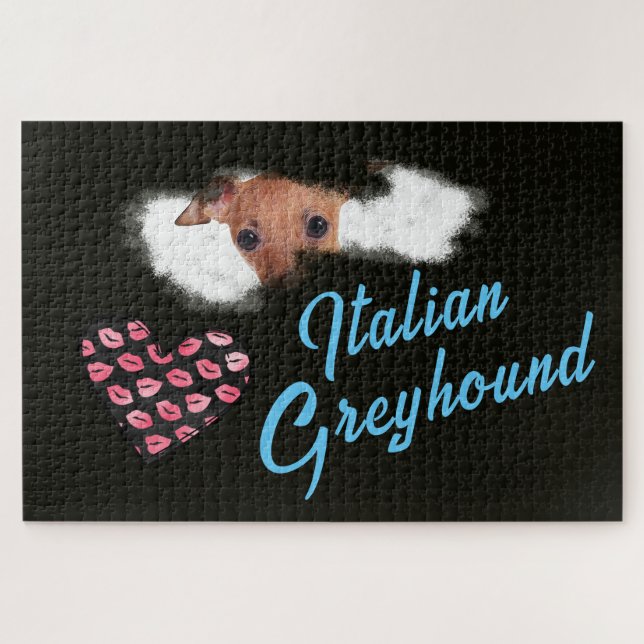 Italian Greyhound Eyes Solid Color 1000 piece Jigsaw Puzzle (Horizontal)