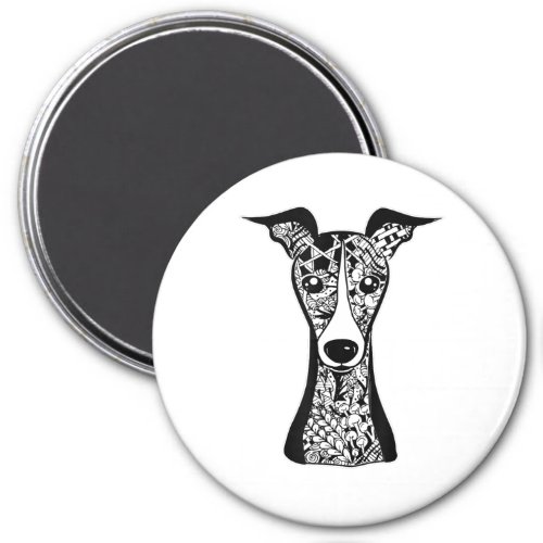 Italian Greyhound Face Graphic Art Magnet