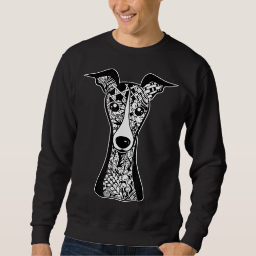 Italian Greyhound Face Graphic Art Sweatshirt