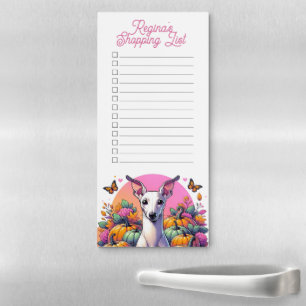 Italian Greyhound Fall Vibes Pumpkin Pastel Goth Magnetic Notepad