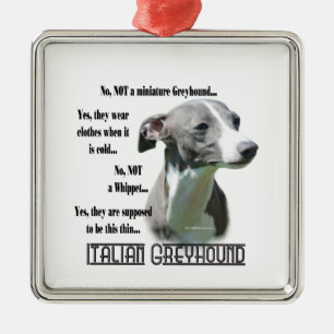 Italian Greyhound FAQ Keychain Metal Ornament