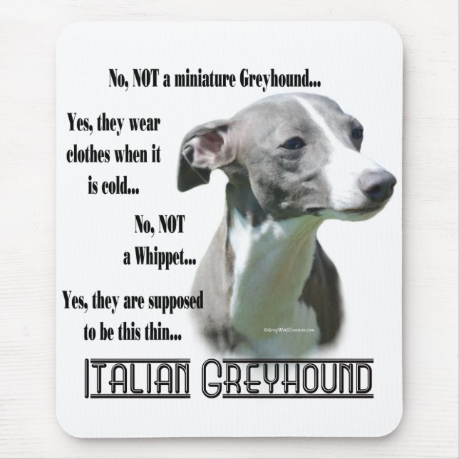 Italian Greyhound FAQ Mouse Pad (Front)