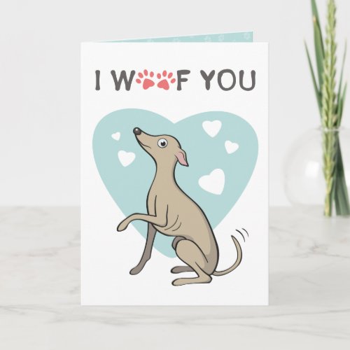 Italian Greyhound Fawn Iggy Cute Cartoon Dog Love Card