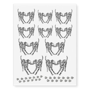 Italian Greyhound Filigree Temporary Tattoos