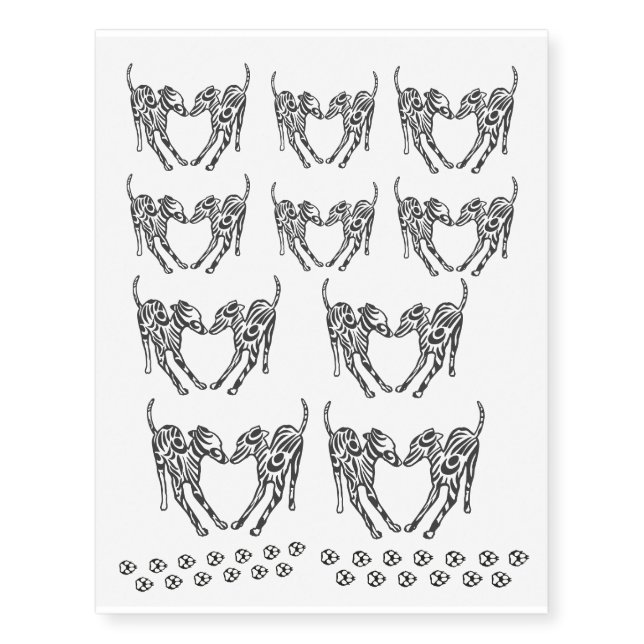 Italian Greyhound Filigree Temporary Tattoos (Front)