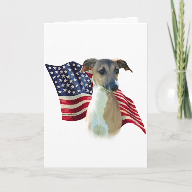 Italian Greyhound Flag Card (Front)