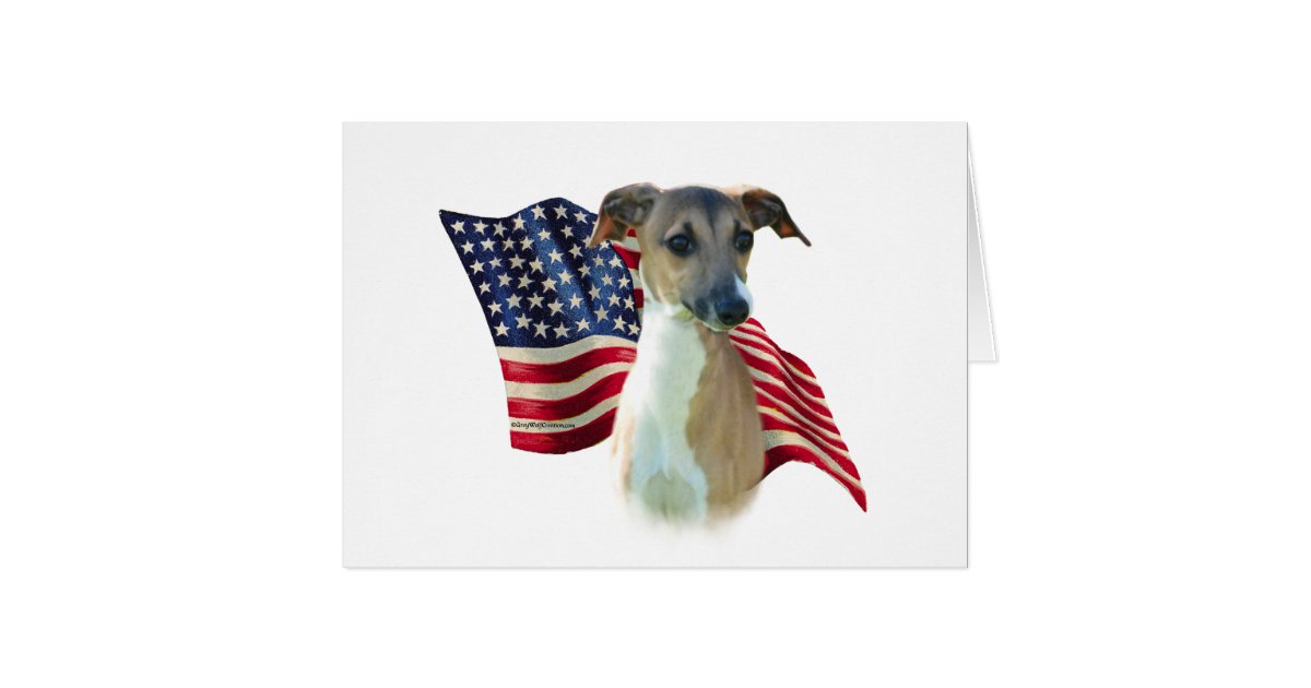 Italian Greyhound Flag Card | Zazzle