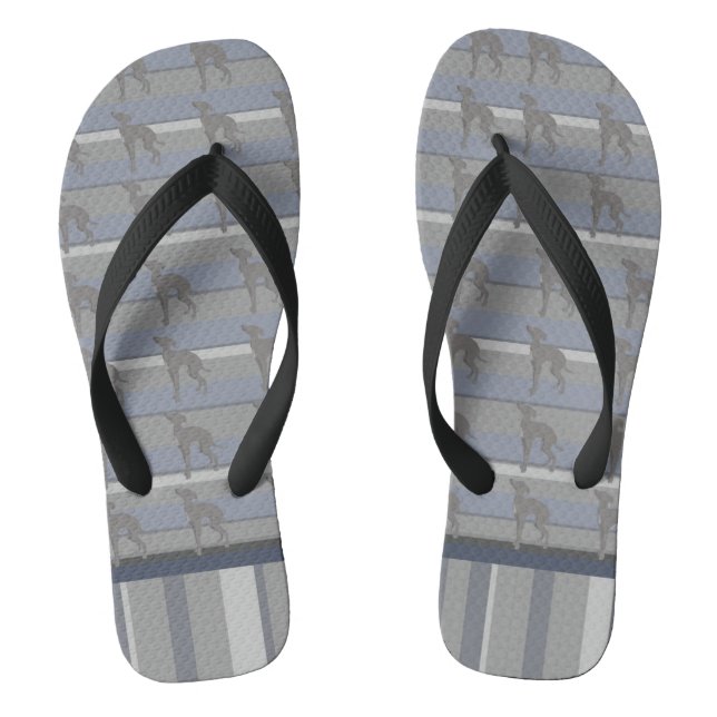 Italian Greyhound Flip Flop Shoes. Silly Iggy (Footbed)