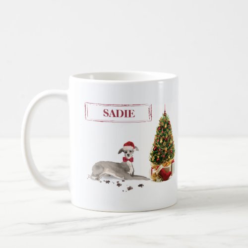 Italian Greyhound Funny Christmas Dog with Tree Coffee Mug