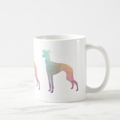 Italian Greyhound Geo Pattern Silhouette _ Pastel Coffee Mug
