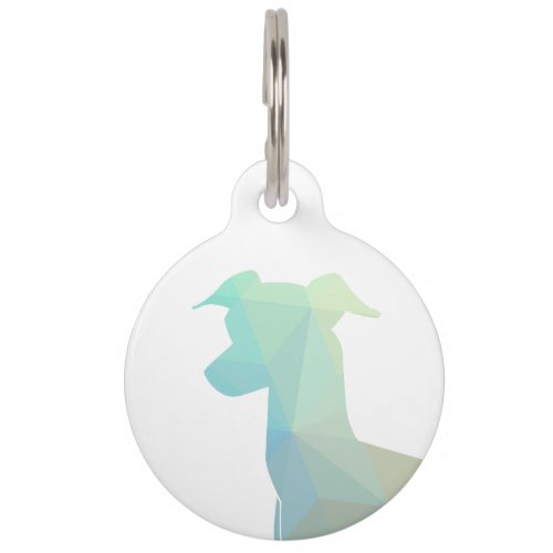 Italian Greyhound Geo Pattern Silhouette _ Pastel Pet Tag