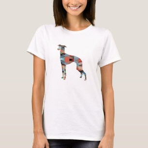 Italian Greyhound Geo Pattern Silhouette - Plaid T-Shirt
