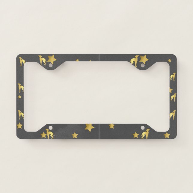Italian Greyhound Gold Licence Plate License Plate Frame (Front)