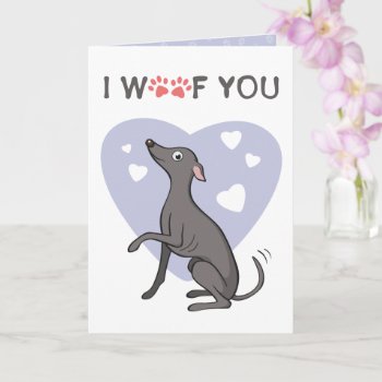 Italian Greyhound Grey Cartoon Dog Valentines Day