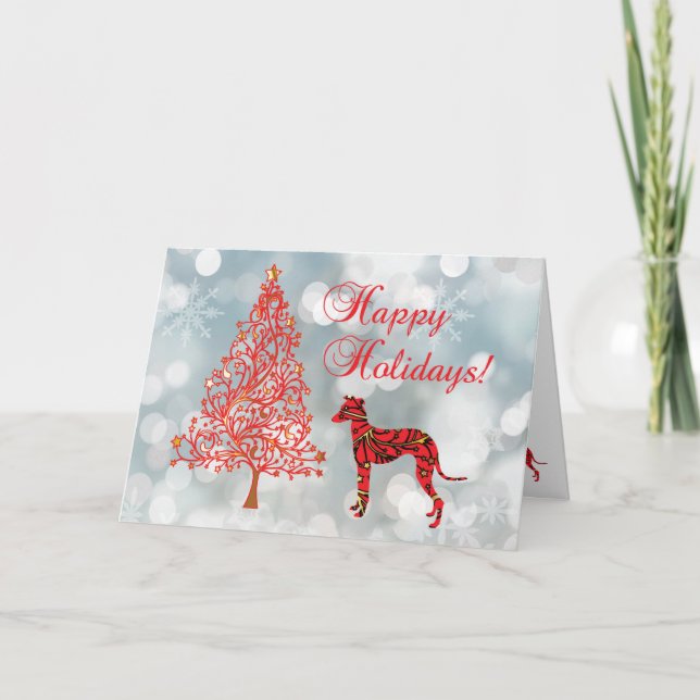 Italian Greyhound Happy Holidays Holiday Card (Front)