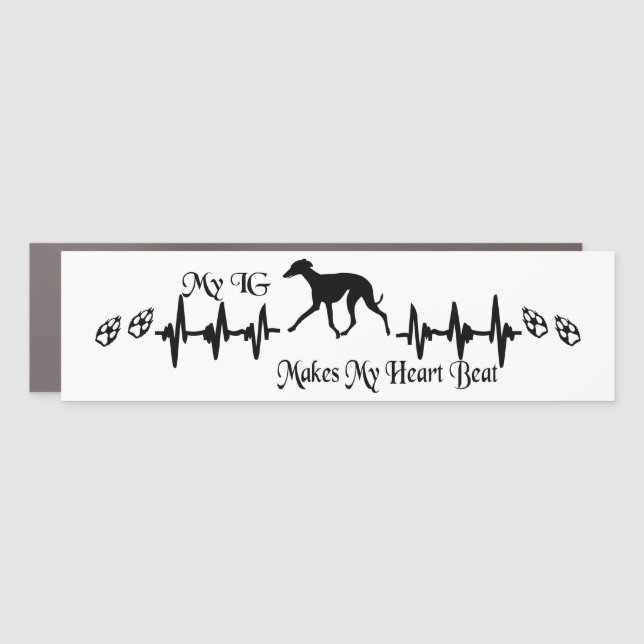 Italian Greyhound Heart Beat Car Magnet (Front)